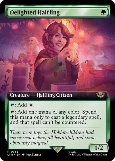 Delighted Halfling (Extended Art) card art