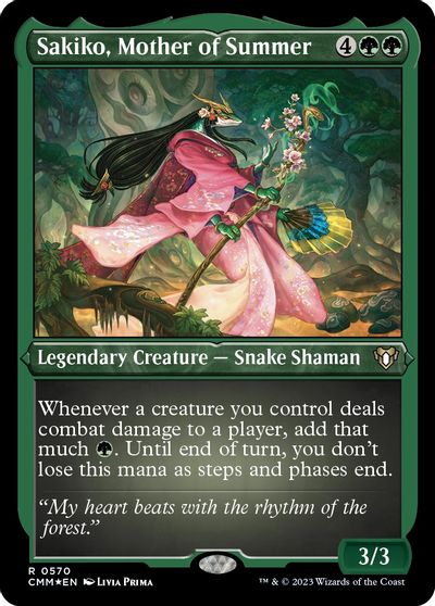 Sakiko, Mother of Summer (Foil Etched) card art