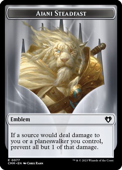 Emblem - Ajani Steadfast // Wizard Double-Sided Token card art
