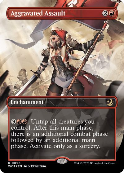 Aggravated Assault (Anime Borderless) (Confetti Foil) card art