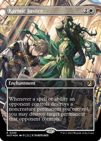 Karmic Justice (Anime Borderless) (Confetti Foil) card art