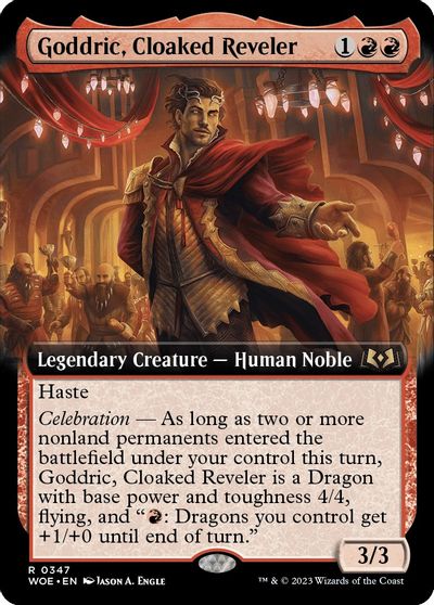 Goddric, Cloaked Reveler (Extended Art) card art