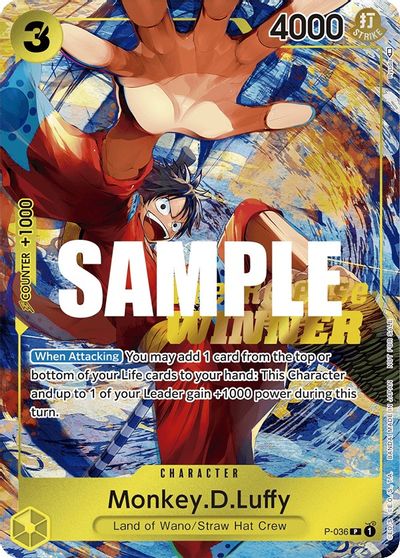Monkey.D.Luffy (Pre-Release Tournament) (Winner) card art