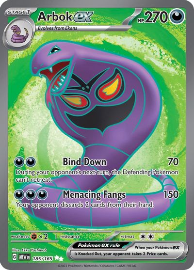 Arbok ex - 185/165 card art