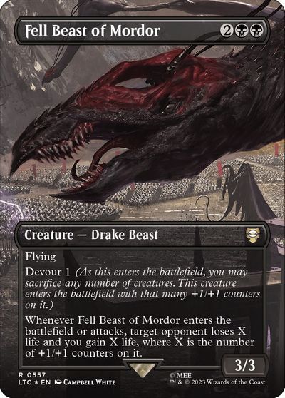Fell Beast of Mordor (Borderless) (Surge Foil) card art