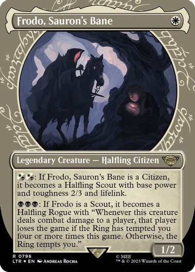 Frodo, Sauron's Bane (Showcase) (Surge Foil) card art