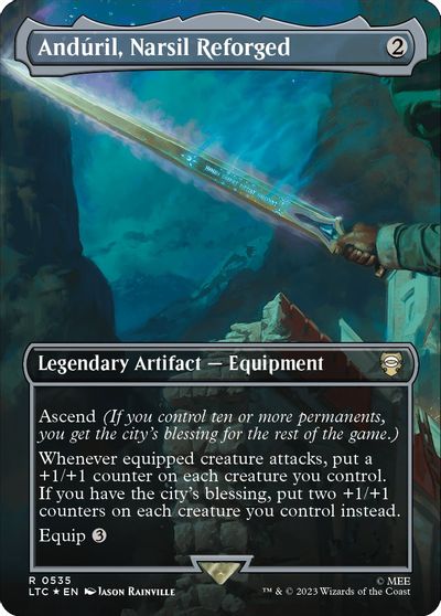 Anduril, Narsil Reforged (Borderless) (Surge Foil) card art