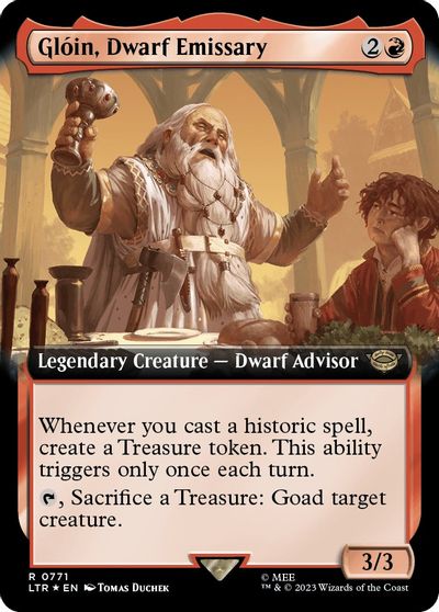 Gloin, Dwarf Emissary (Extended Art) (Surge Foil) card art