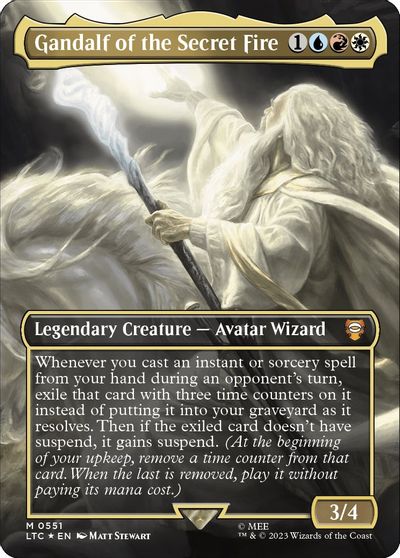 Gandalf of the Secret Fire (Borderless) (Surge Foil) card art