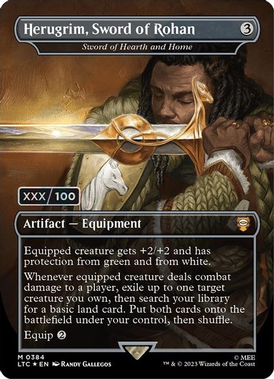 Herugrim, Sword of Rohan - Sword of Hearth and Home (Borderless) (Serial Numbered) card art