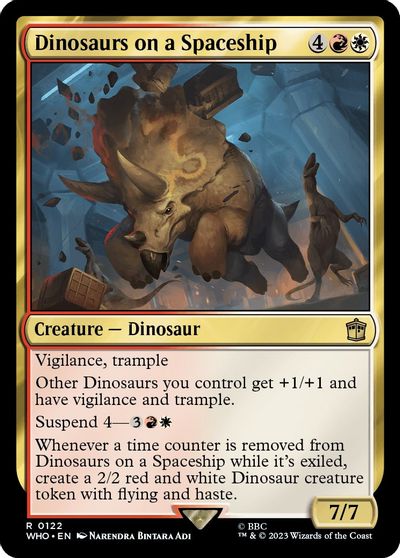 Dinosaurs on a Spaceship card art