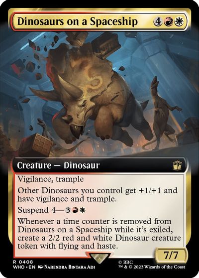 Dinosaurs on a Spaceship (Extended Art) card art