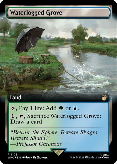 Waterlogged Grove (Extended Art) (Surge Foil) card art