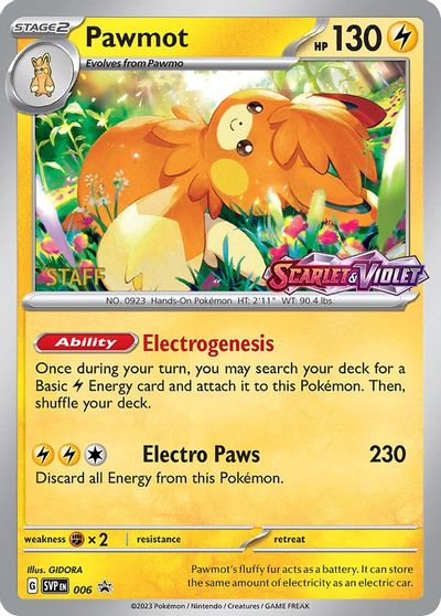 Pawmot - 006 (Prerelease) [Staff] card art