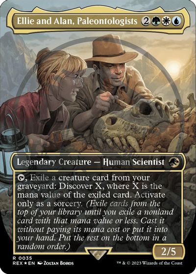 Ellie and Alan, Paleontologists (Borderless) (Emblem) card art