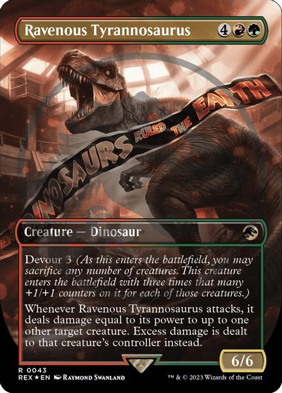 Ravenous Tyrannosaurus (Borderless) (Emblem) card art