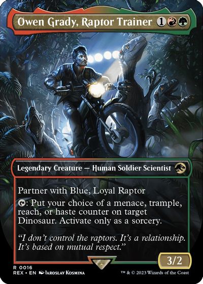 Owen Grady, Raptor Trainer (Borderless) card art