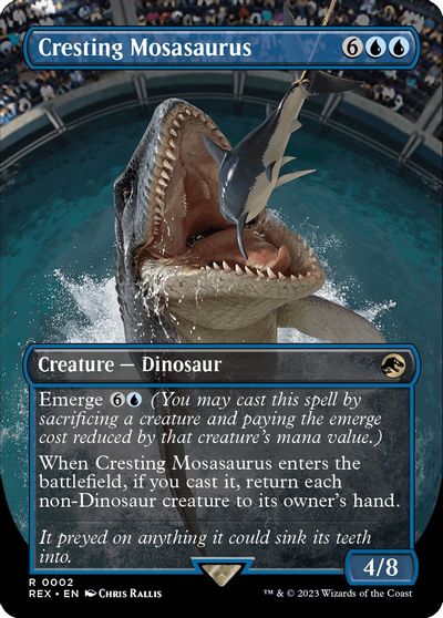 Cresting Mosasaurus (Borderless) card art