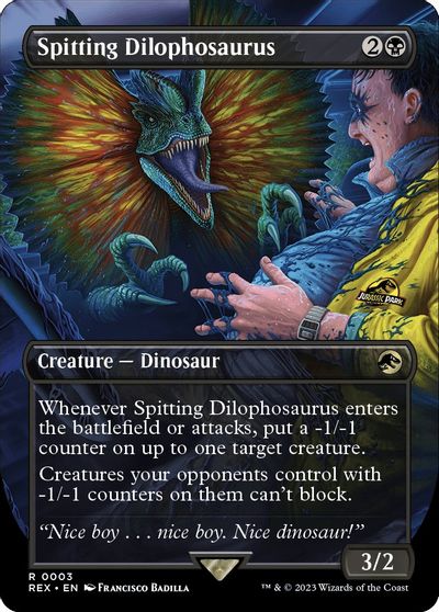 Spitting Dilophosaurus (Borderless) card art