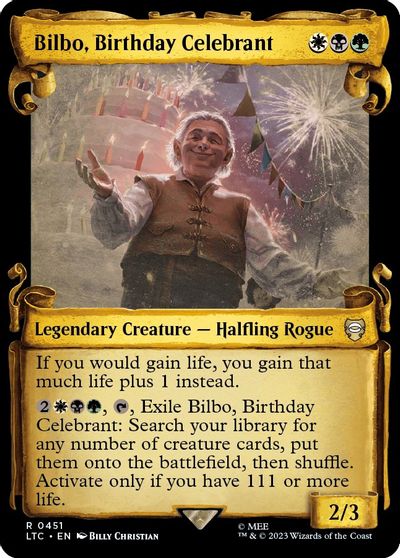 Bilbo, Birthday Celebrant (Showcase Scrolls) card art