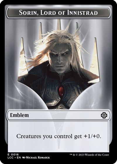 Emblem - Sorin, Lord of Innistrad // Vampire (0004) Double-Sided Token card art