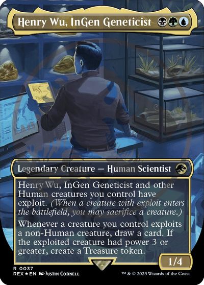 Henry Wu, InGen Geneticist (Borderless) (Emblem) card art