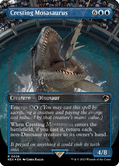 Cresting Mosasaurus (Borderless) (Emblem) card art