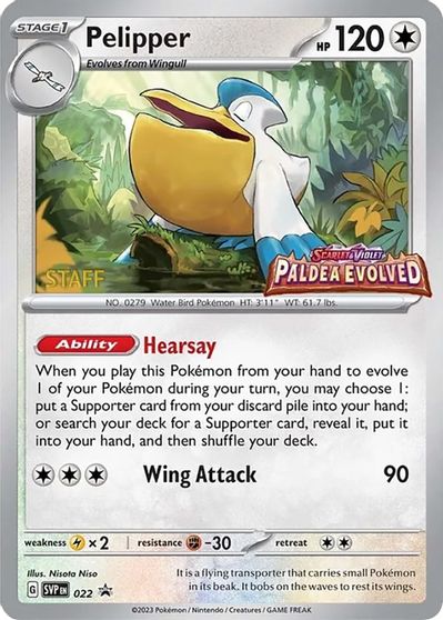 Pelipper - 022 (Prerelease) [Staff] card art