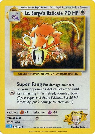 Lt. Surge's Raticate card art