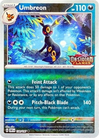 Umbreon (Obsidian Flames Stamped) card art