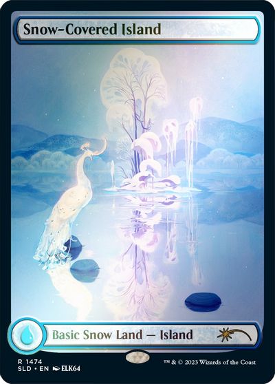 Snow-Covered Island (1474) (Rainbow Foil) card art
