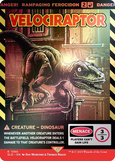 Velociraptor - Rampaging Ferocidon (Rainbow Foil) card art