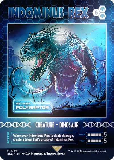 Indominus Rex - Polyraptor (Rainbow Foil) card art