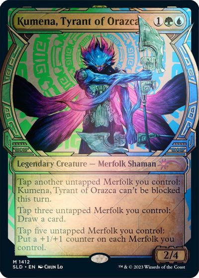 Kumena, Tyrant of Orazca (Rainbow Foil) card art