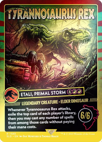 Tyrannosaurus Rex - Etali, Primal Storm (Rainbow Foil) card art