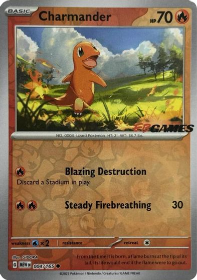 Charmander - 004/165 (EBGames Exclusive) card art