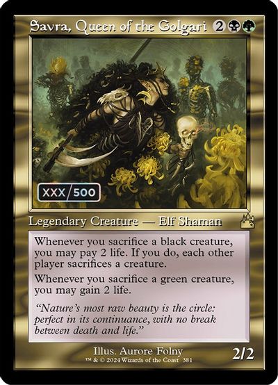 Savra, Queen of the Golgari (Retro Frame) (Serial Numbered) card art