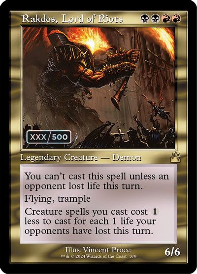 Rakdos, Lord of Riots (Retro Frame) (Serial Numbered) card art