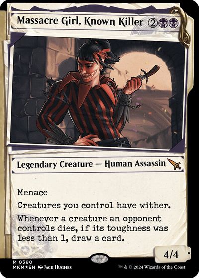 Massacre Girl, Known Killer (Showcase) (Invisible Ink) card art
