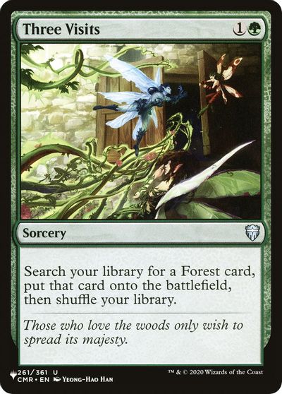 Three Visits card art