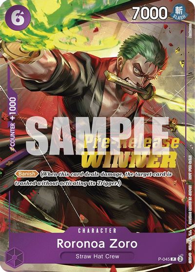 Roronoa Zoro (OP-06 Pre-Release Tournament) [Winner] card art