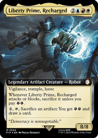 Liberty Prime, Recharged (Extended Art) (Surge Foil) card art