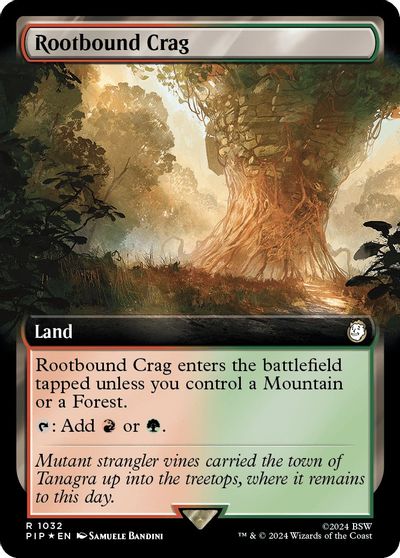 Rootbound Crag (Extended Art) (Surge Foil) card art