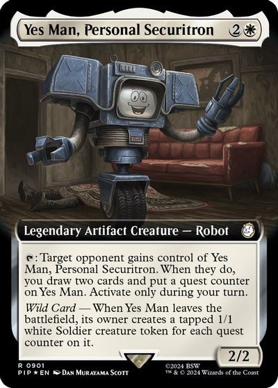 Yes Man, Personal Securitron (Extended Art) (Surge Foil) card art