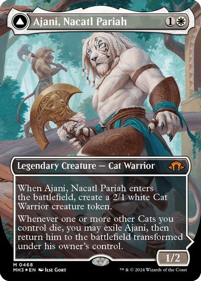 Ajani, Nacatl Pariah (Borderless) (Textured Foil) card art