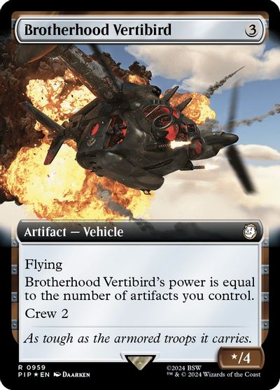 Brotherhood Vertibird (Extended Art) (Surge Foil) card art