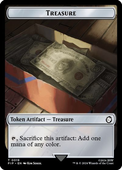 Treasure (0019) // Zombie Mutant Double-Sided Token card art