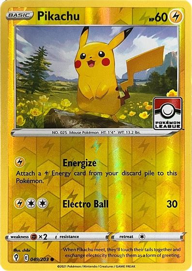 Pikachu - 049/203 (Pokemon League) card art