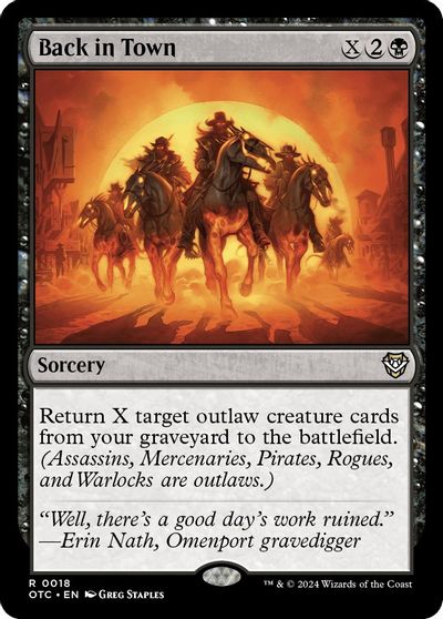 Back in Town card art