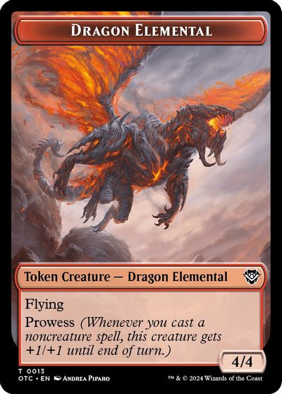 Dragon Elemental // Bird Illusion Double-Sided Token card art